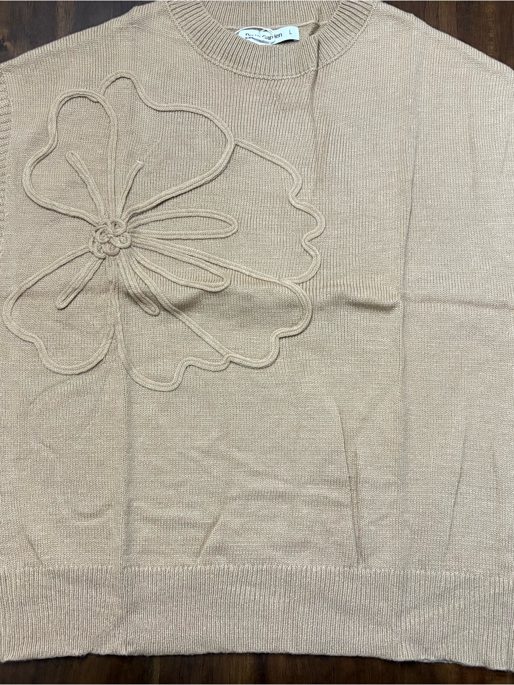 Pretty Garden Floral Appliqué Sweater